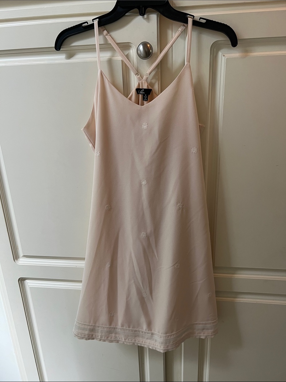 C. Luce Pale Cream Slip Chemise Dress